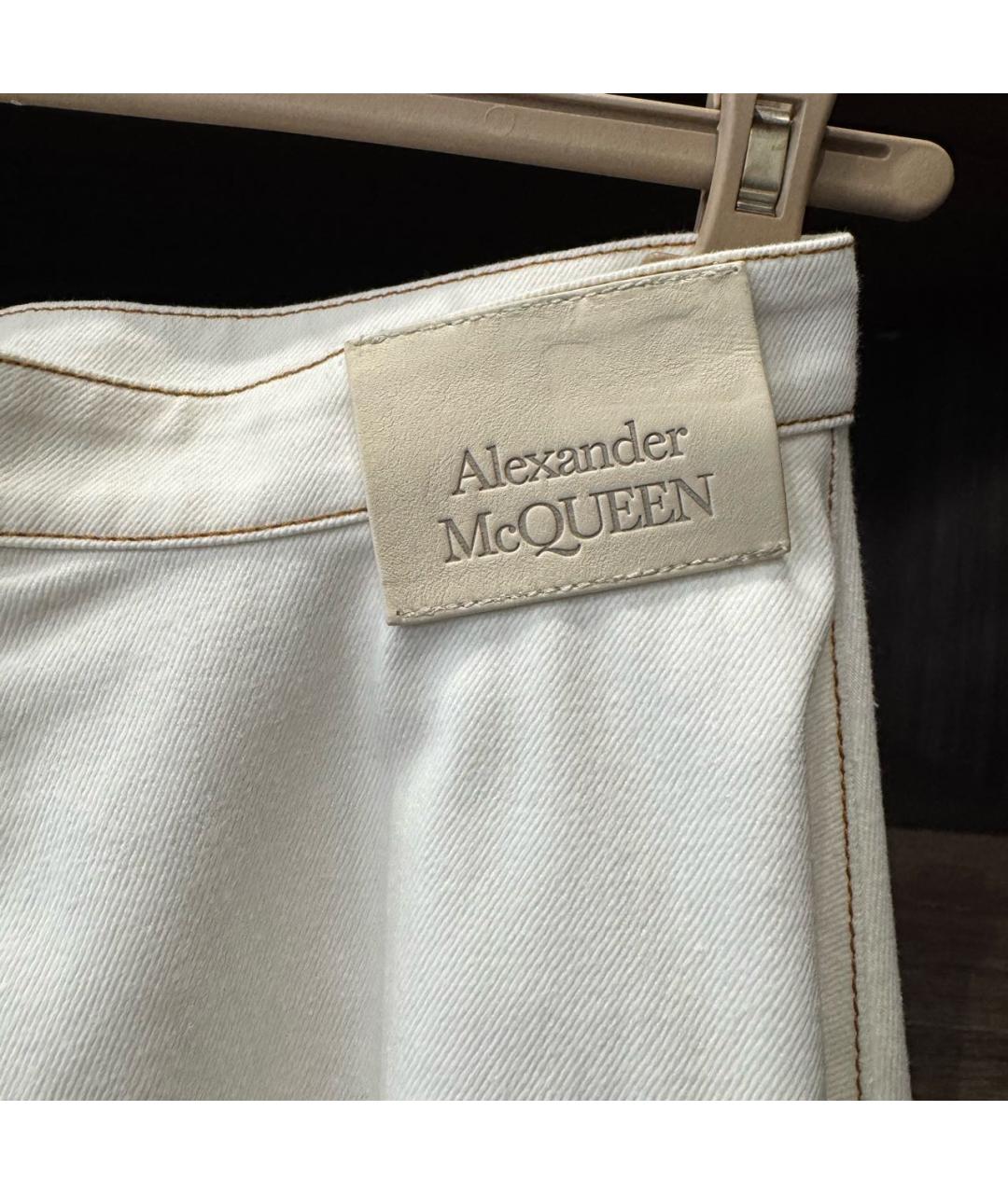 ALEXANDER MCQUEEN Белая деним юбка миди, фото 3