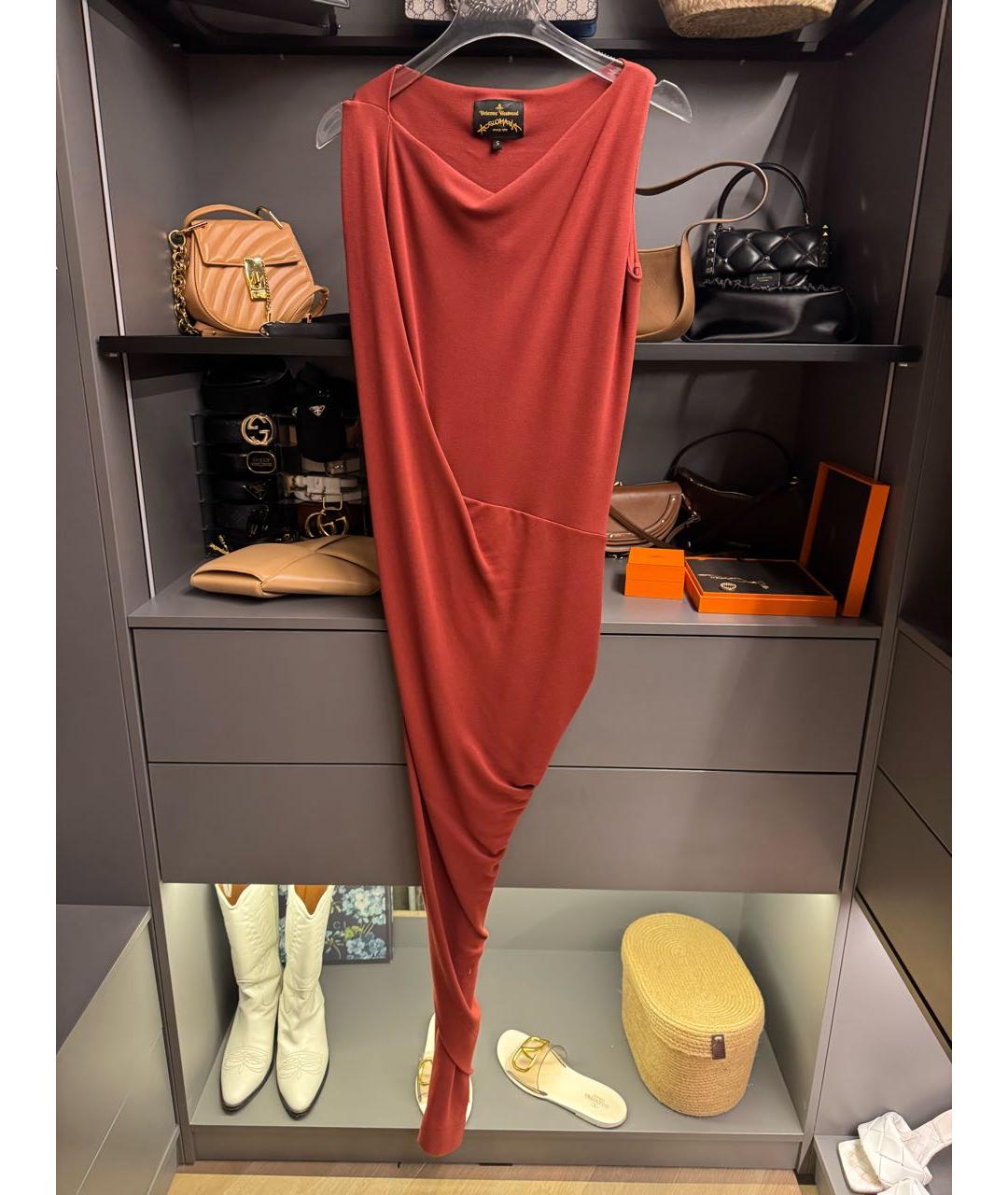 VIVIENNE WESTWOOD Бордовое вискозное вечернее платье, фото 6