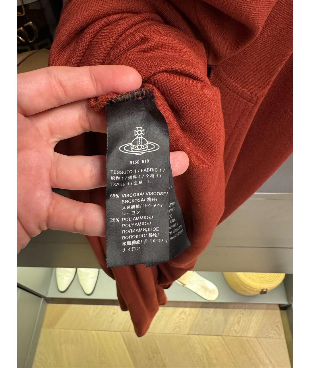 VIVIENNE WESTWOOD Бордовое вискозное вечернее платье, фото 4