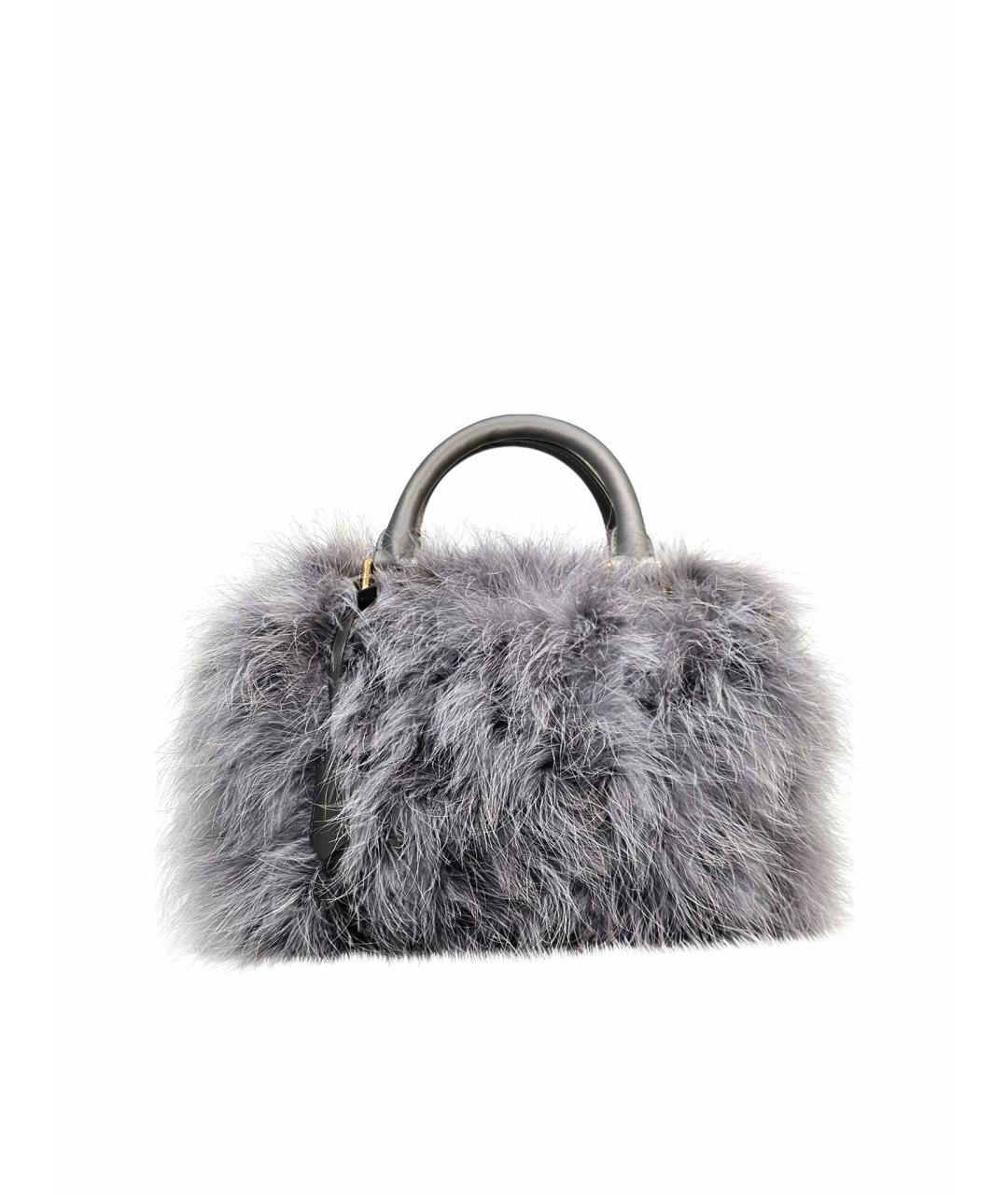 LOUIS VUITTON Серая кожаная сумка с короткими ручками, фото 1
