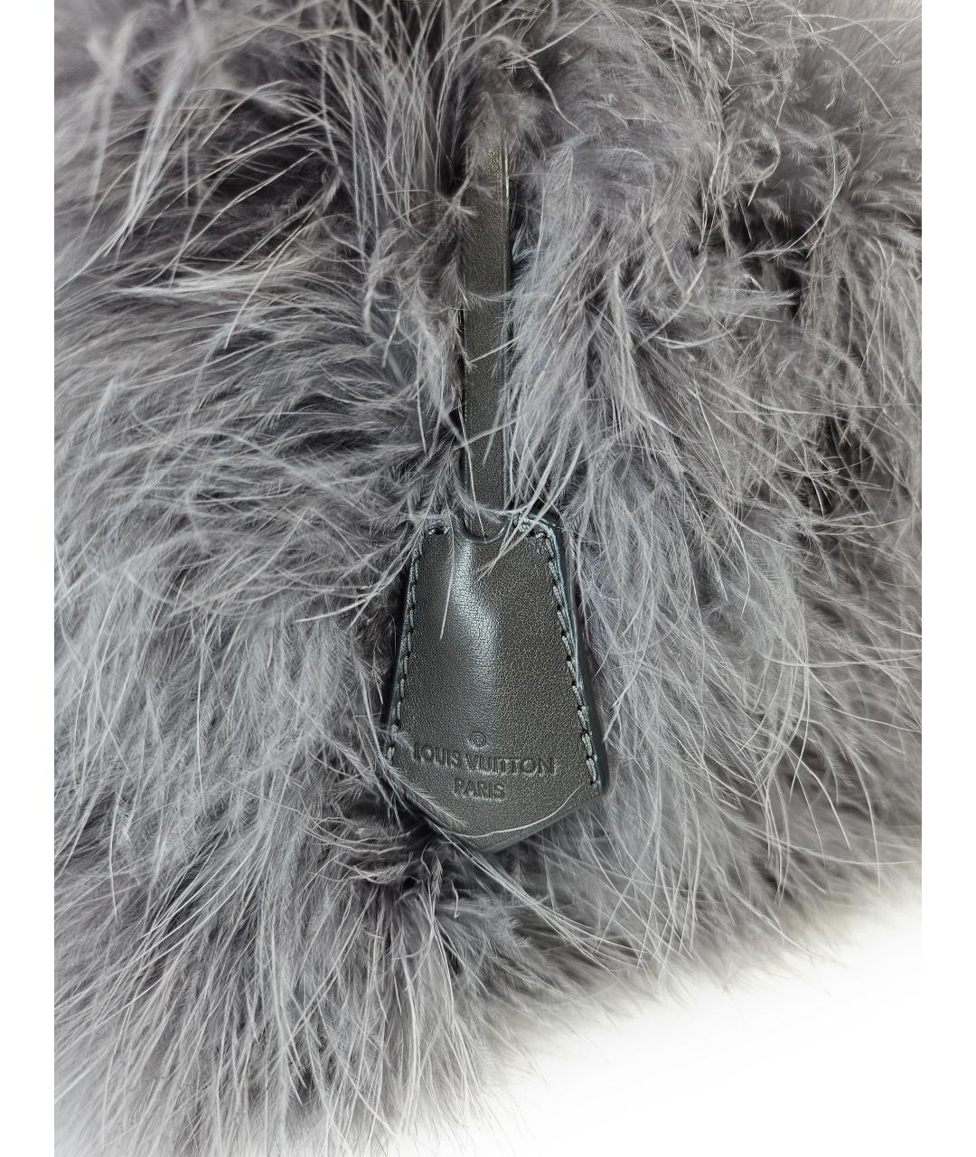 LOUIS VUITTON Серая кожаная сумка с короткими ручками, фото 9