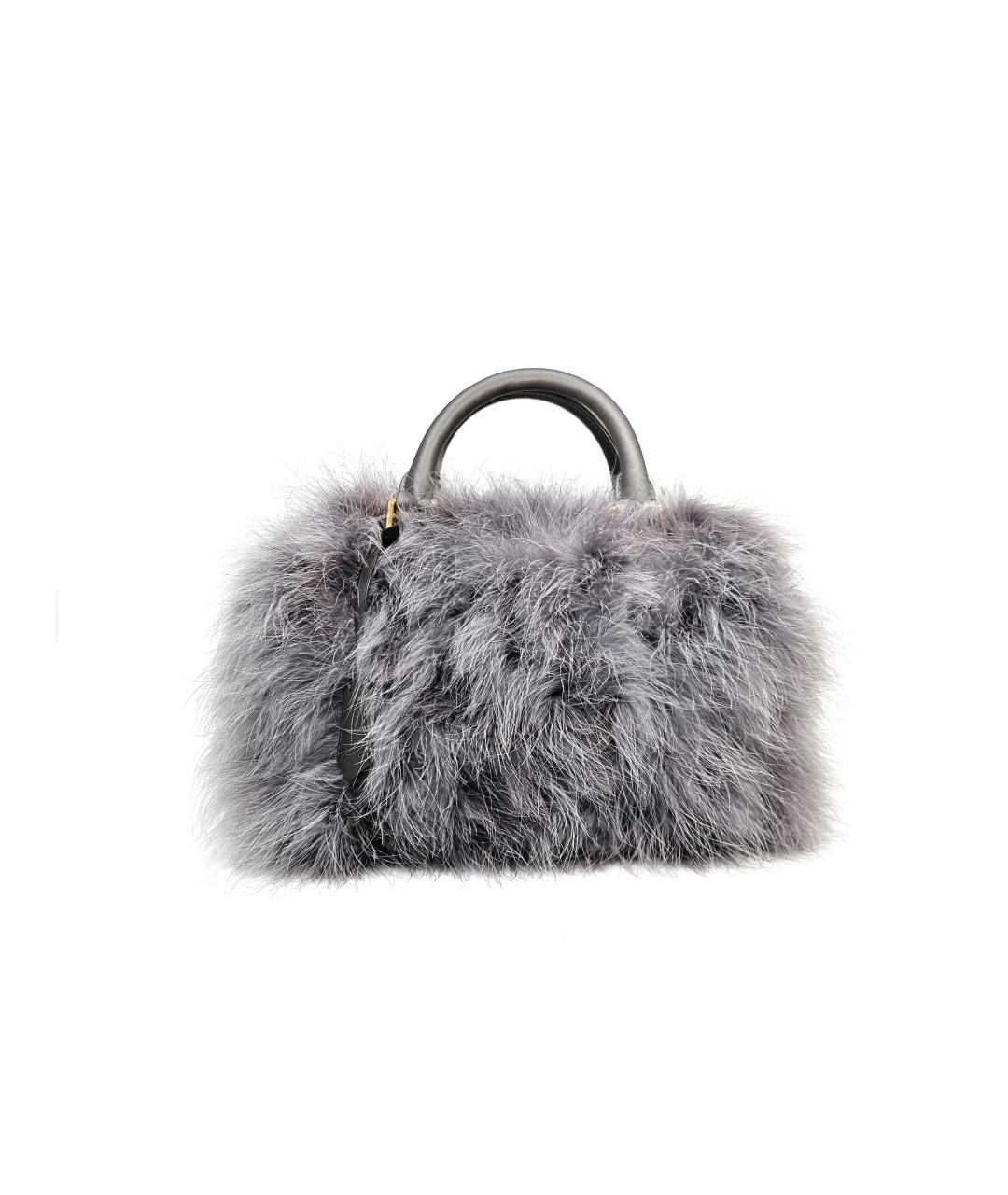 LOUIS VUITTON Серая кожаная сумка с короткими ручками, фото 10