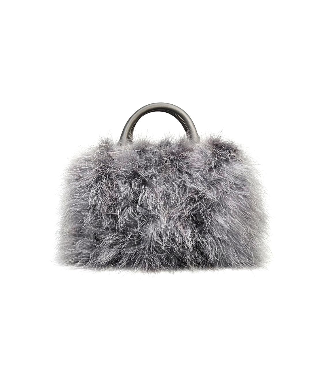 LOUIS VUITTON Серая кожаная сумка с короткими ручками, фото 2