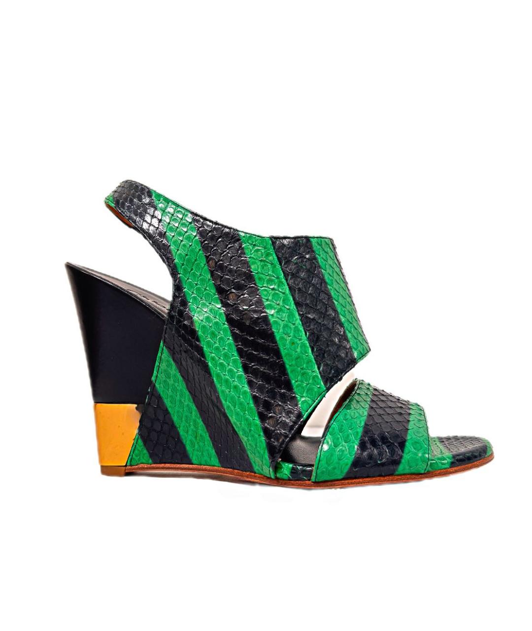 CHLOE Зеленые босоножки из экзотической кожи, фото 1