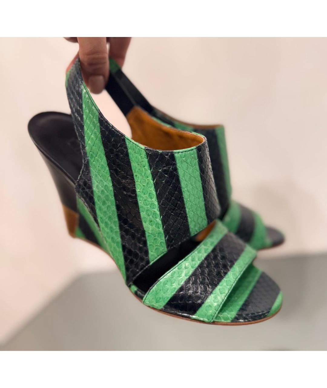 CHLOE Зеленые босоножки из экзотической кожи, фото 2