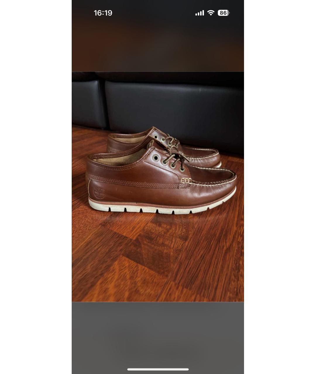 TIMBERLAND Коричневые кожаные низкие ботинки, фото 8