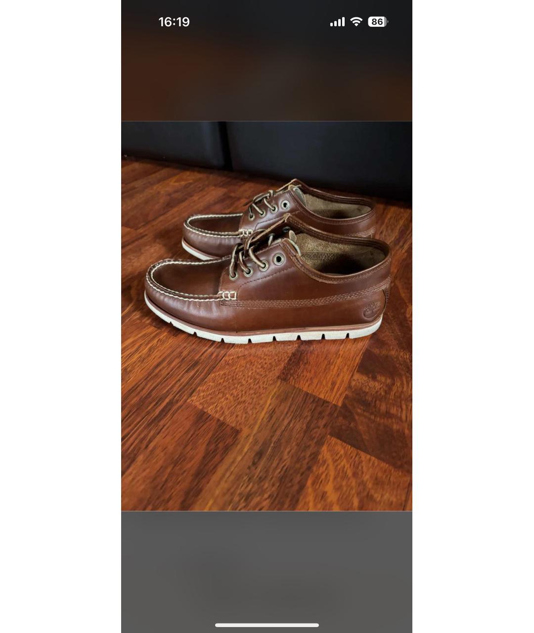 TIMBERLAND Коричневые кожаные низкие ботинки, фото 6