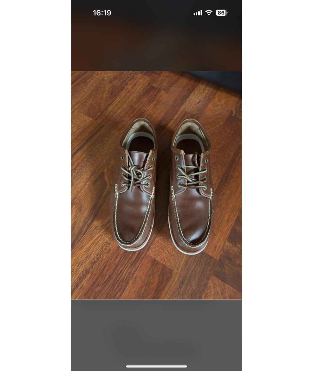 TIMBERLAND Коричневые кожаные низкие ботинки, фото 2
