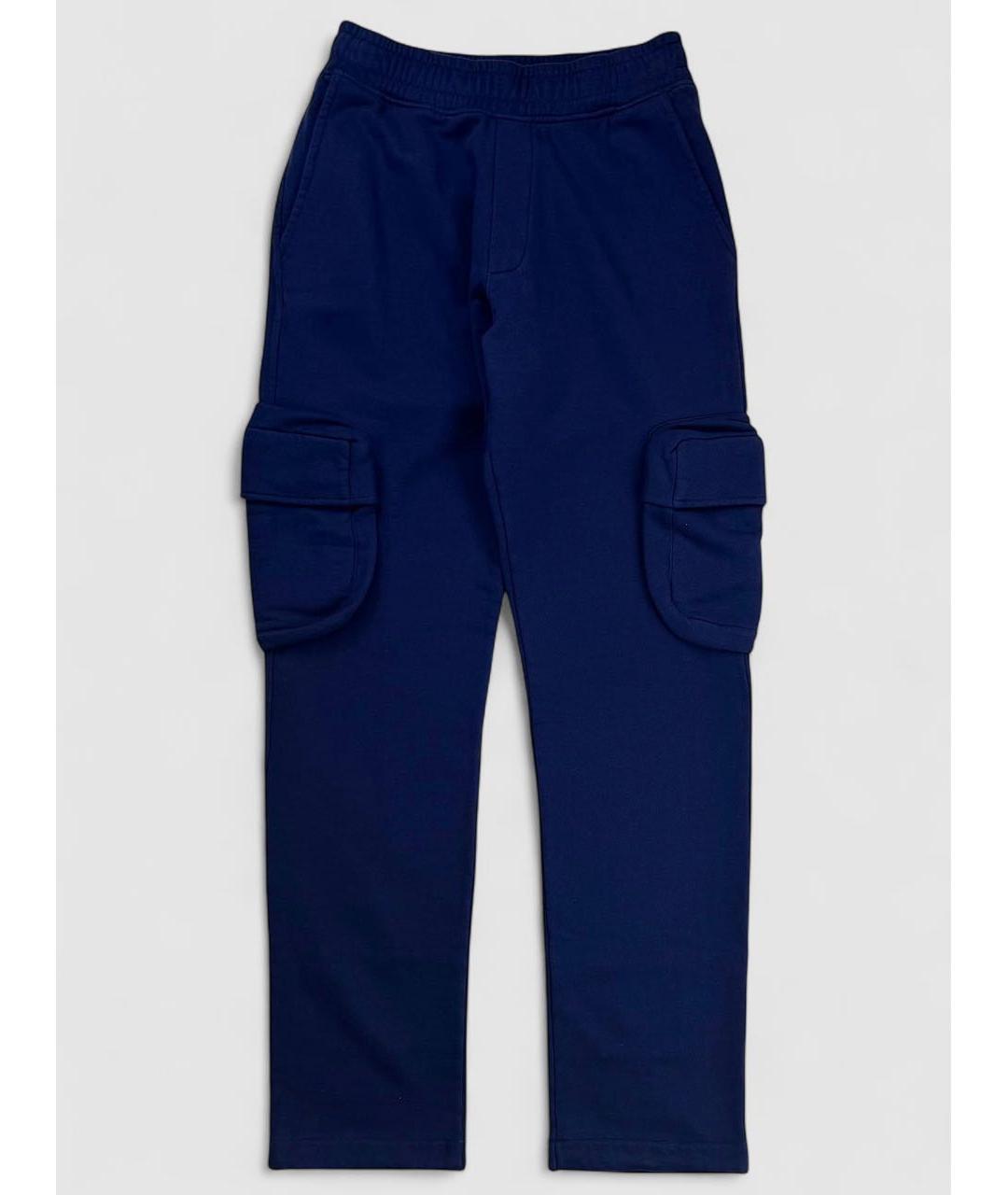 OFF-WHITE Темно-синие хлопковые повседневные брюки, фото 6
