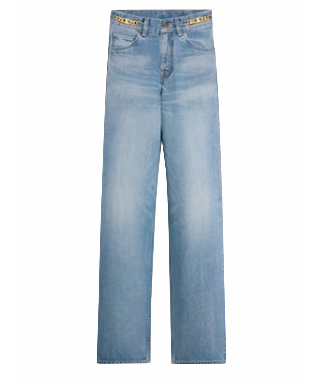 CELINE Голубые хлопковые прямые джинсы, фото 1