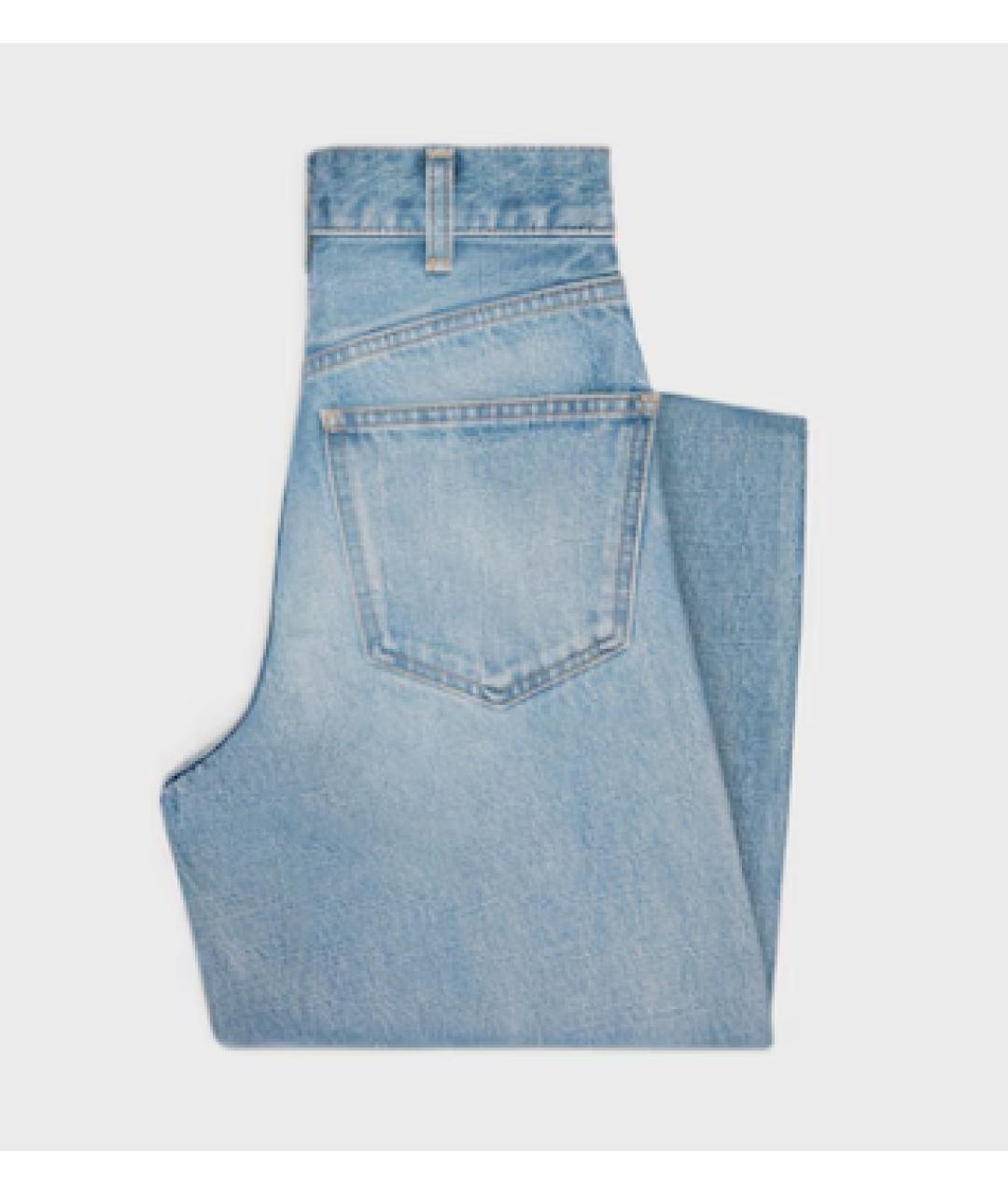 CELINE Голубые хлопковые прямые джинсы, фото 2