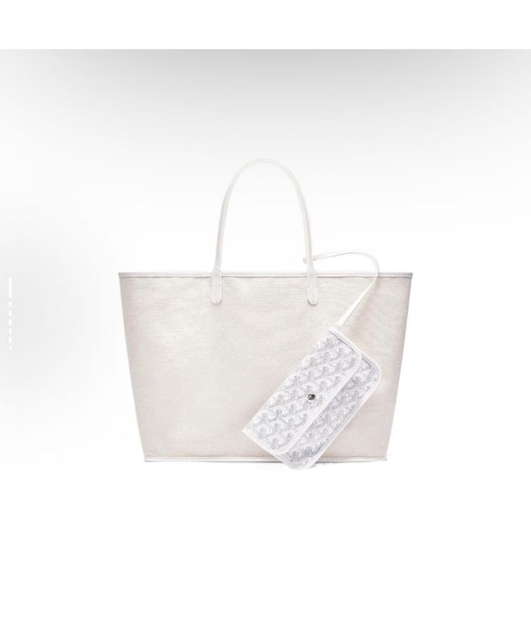 GOYARD Белая кожаная сумка тоут, фото 3