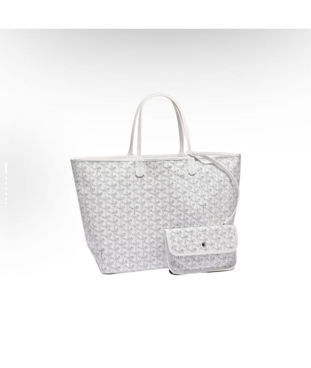 GOYARD Белая кожаная сумка тоут, фото 5