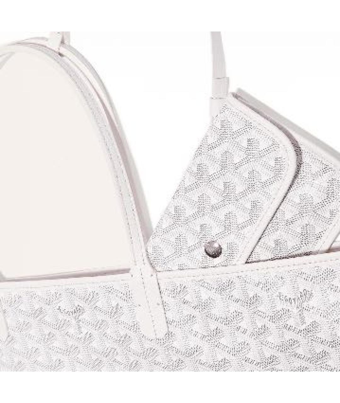 GOYARD Белая кожаная сумка тоут, фото 4