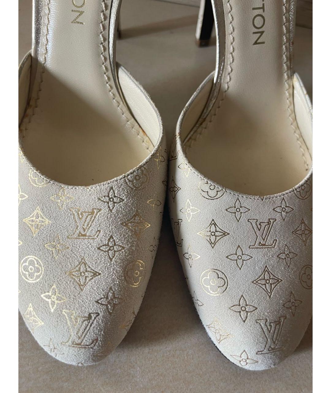 LOUIS VUITTON Бежевые замшевые туфли, фото 4