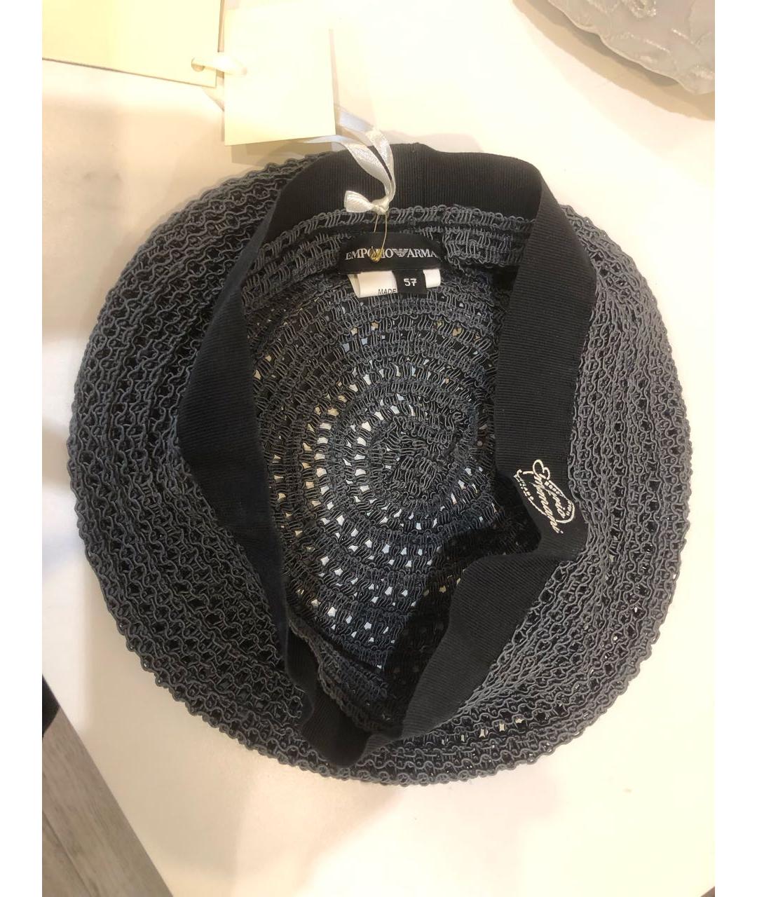 EMPORIO ARMANI Антрацитовая хлопковая панама, фото 3