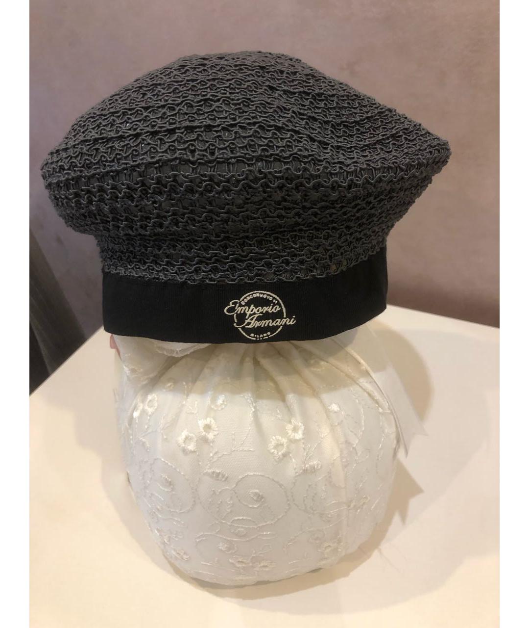 EMPORIO ARMANI Антрацитовая хлопковая панама, фото 4