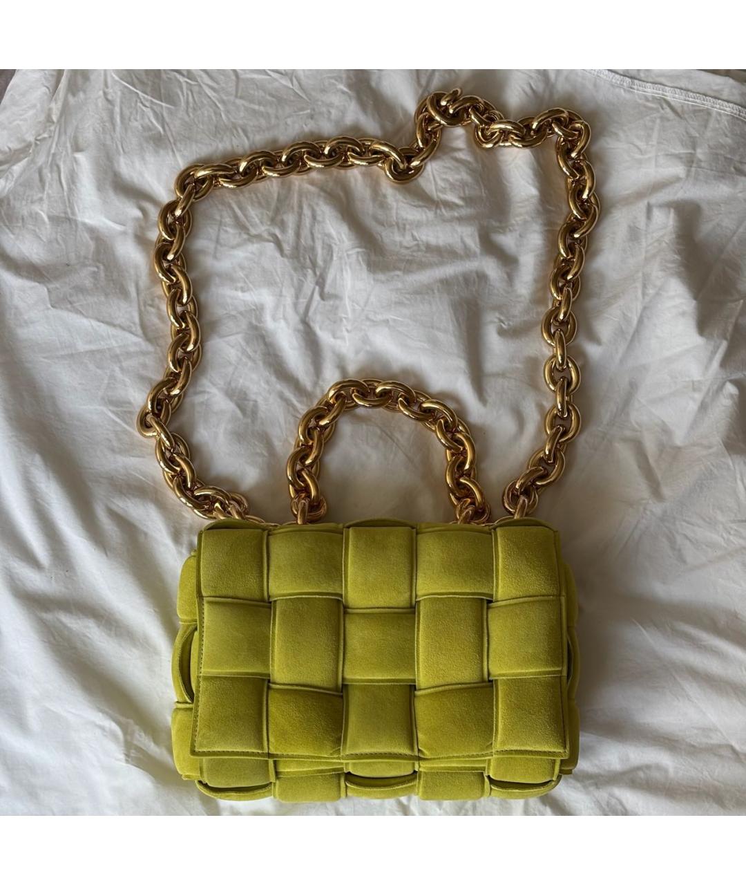 BOTTEGA VENETA Желтая замшевая сумка через плечо, фото 9