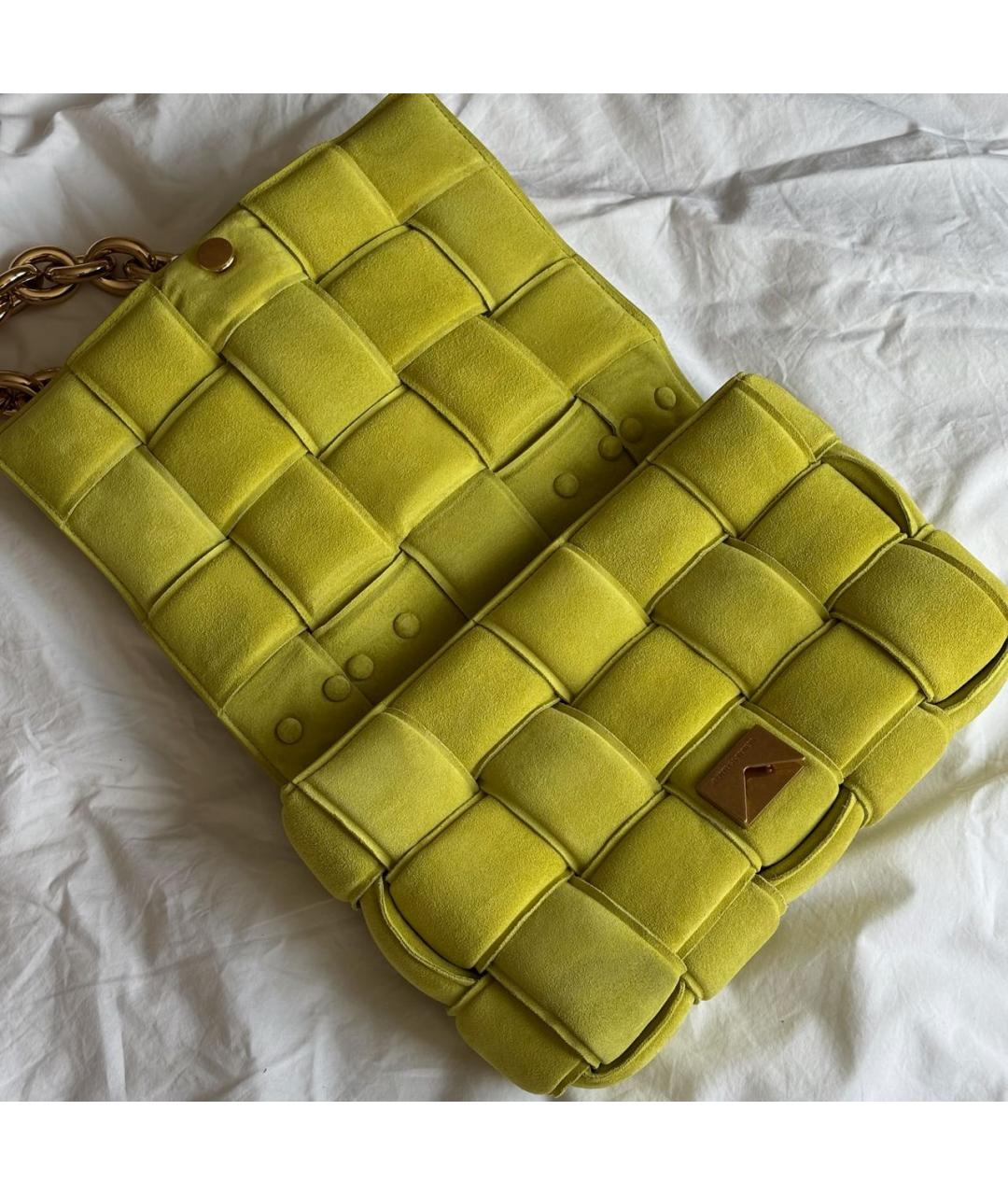 BOTTEGA VENETA Желтая замшевая сумка через плечо, фото 4