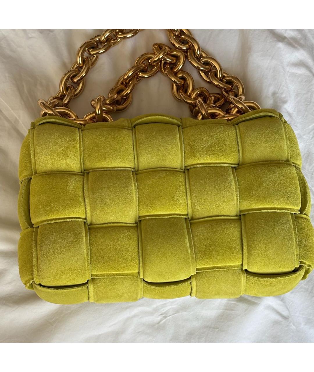 BOTTEGA VENETA Желтая замшевая сумка через плечо, фото 8