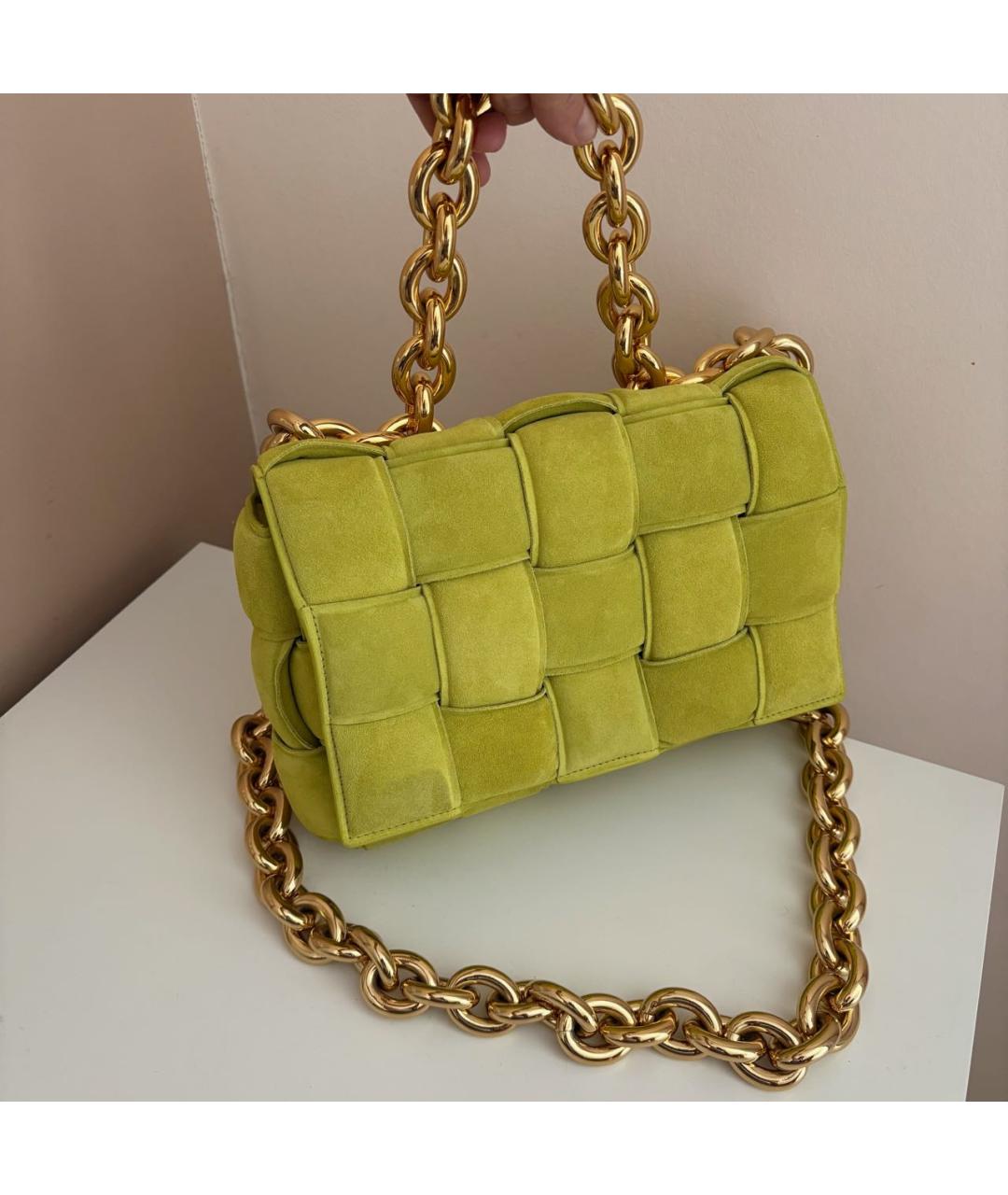 BOTTEGA VENETA Желтая замшевая сумка через плечо, фото 3