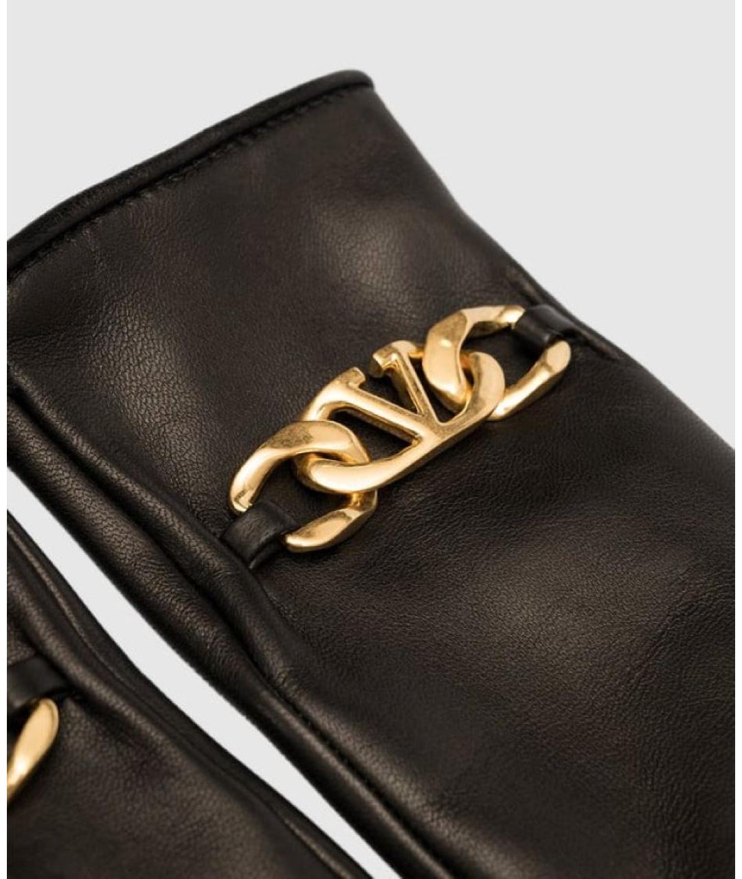 VALENTINO Коричневые кожаные перчатки, фото 4