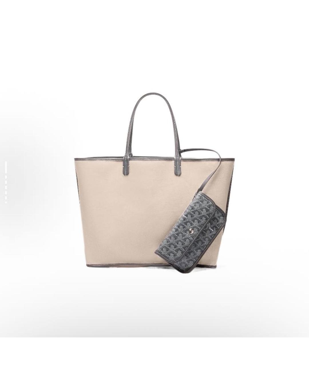 GOYARD Антрацитовая кожаная сумка тоут, фото 3