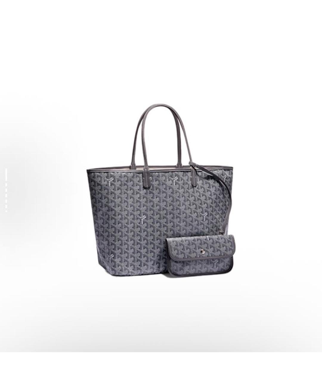 GOYARD Антрацитовая кожаная сумка тоут, фото 5