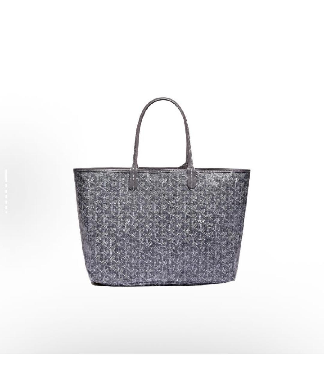 GOYARD Антрацитовая кожаная сумка тоут, фото 2