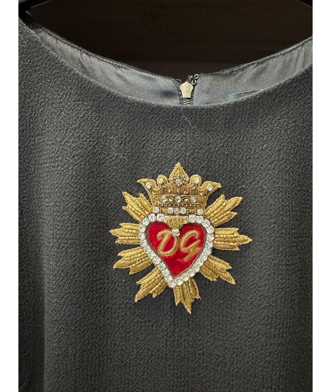 DOLCE&GABBANA Черное вискозное платье, фото 3