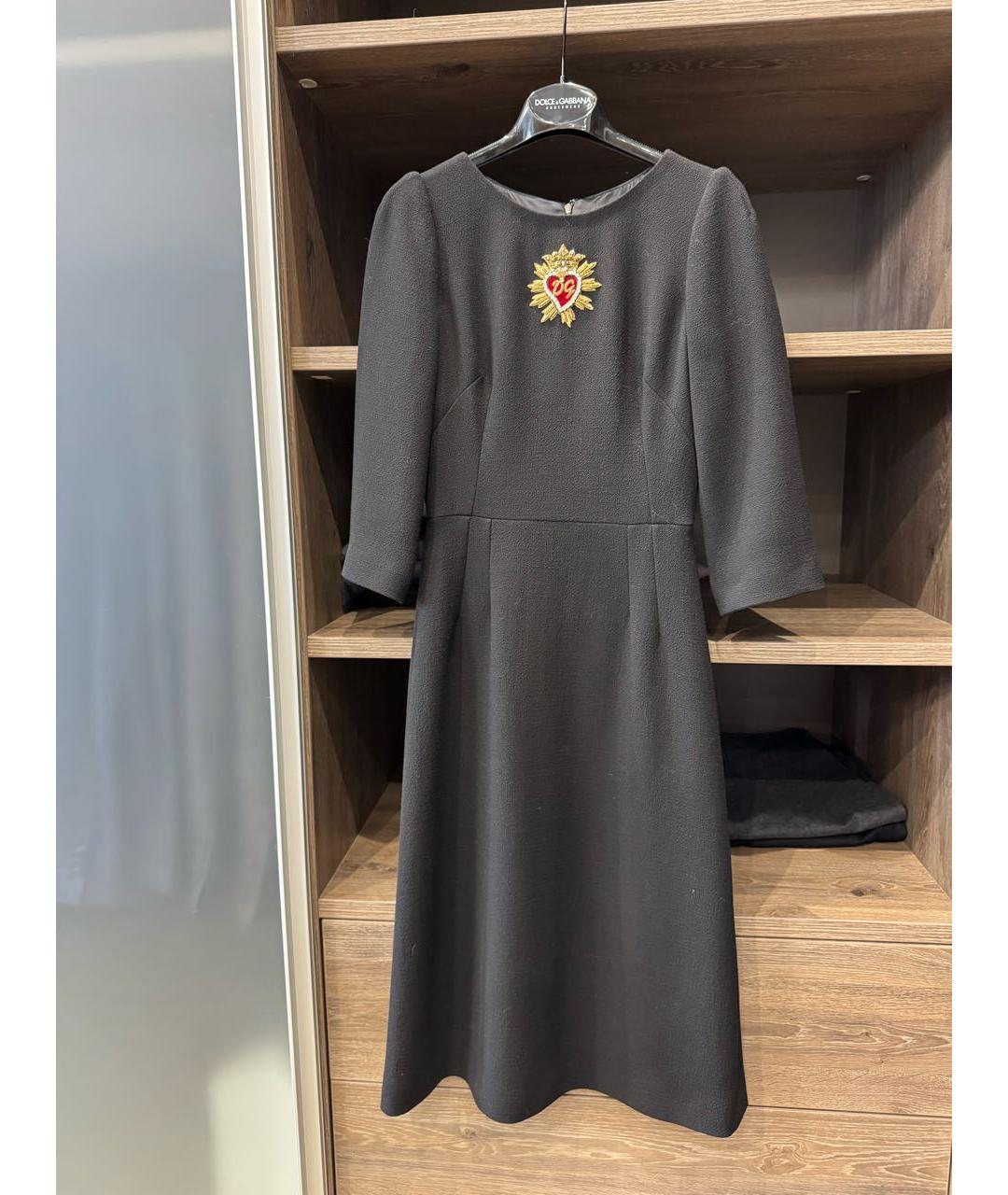 DOLCE&GABBANA Черное вискозное платье, фото 5