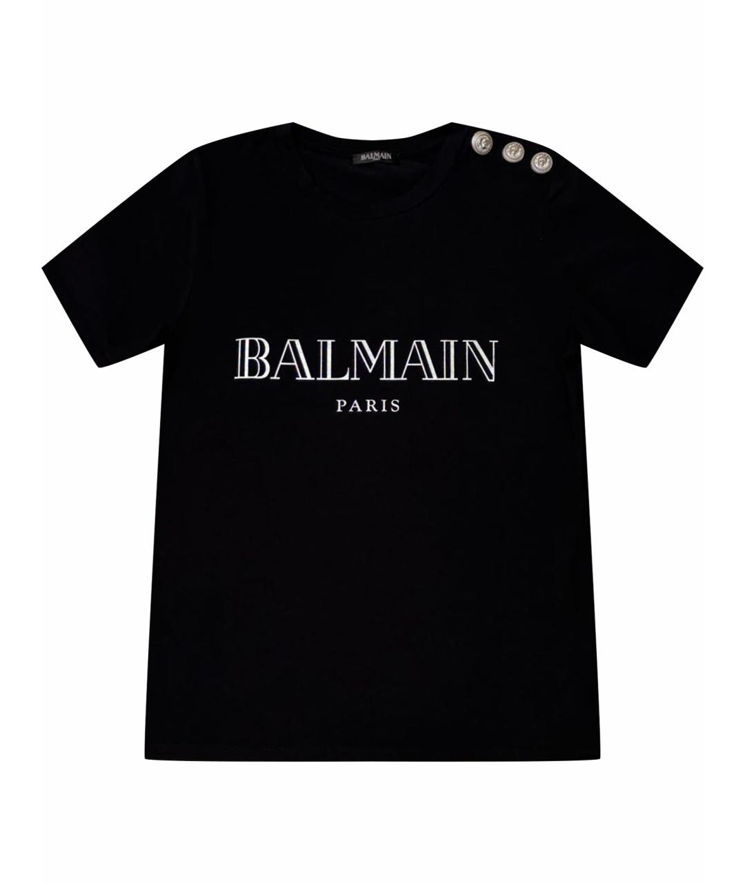BALMAIN Черная хлопковая футболка, фото 1