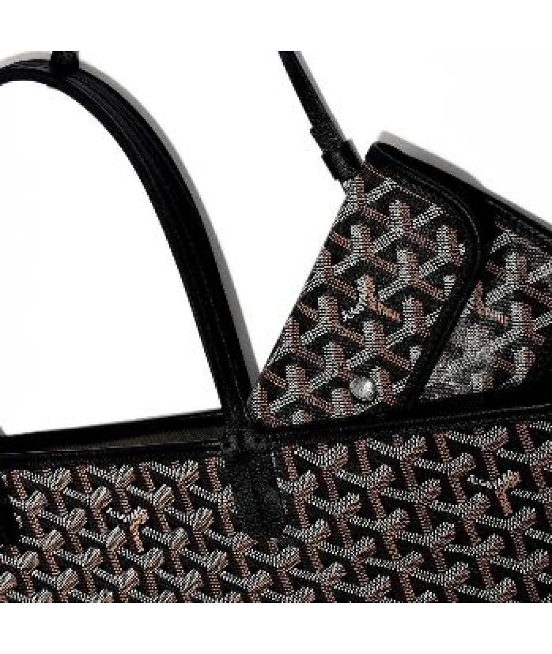 GOYARD Черная кожаная сумка тоут, фото 4