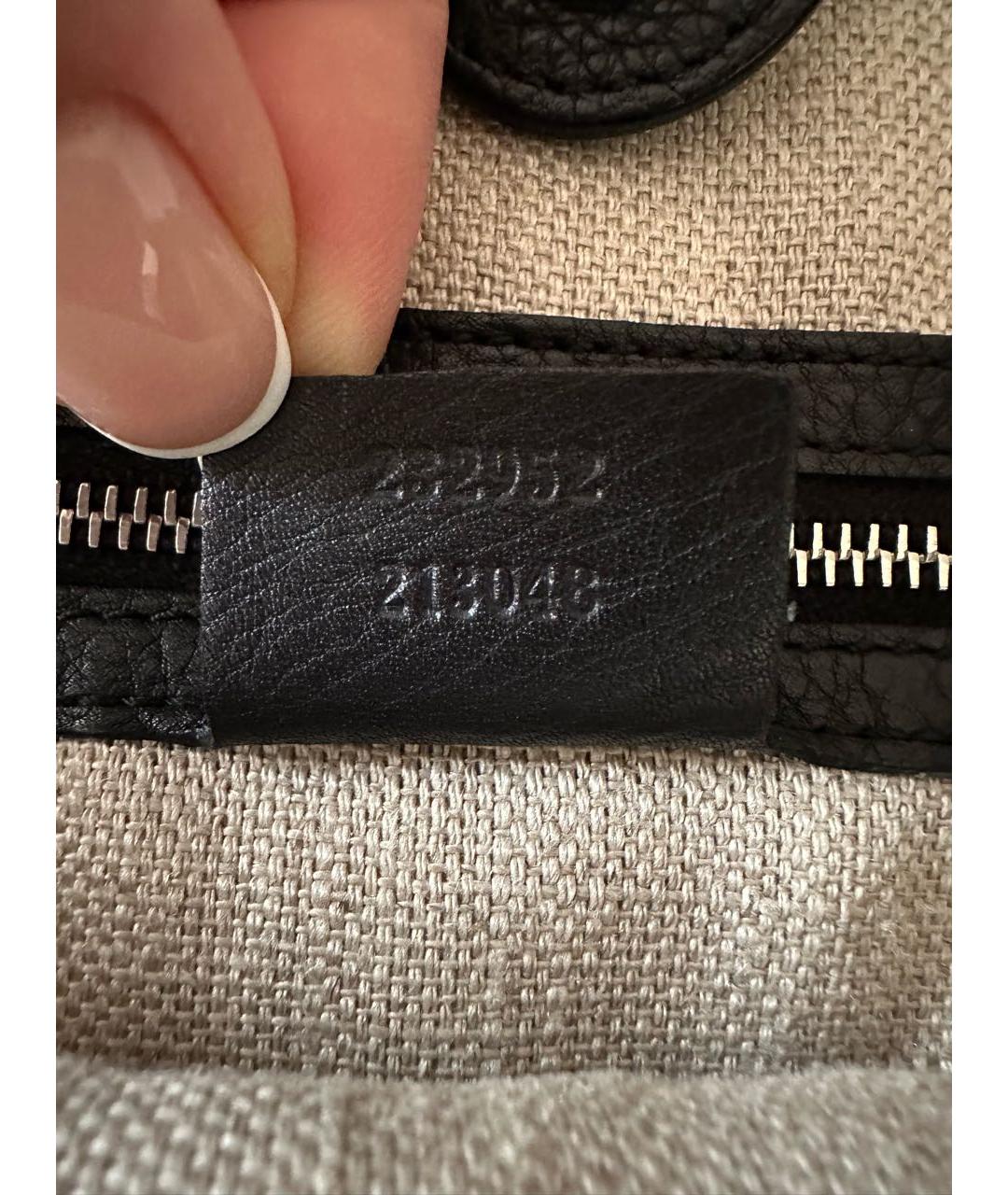 GUCCI Черная кожаная сумка с короткими ручками, фото 5