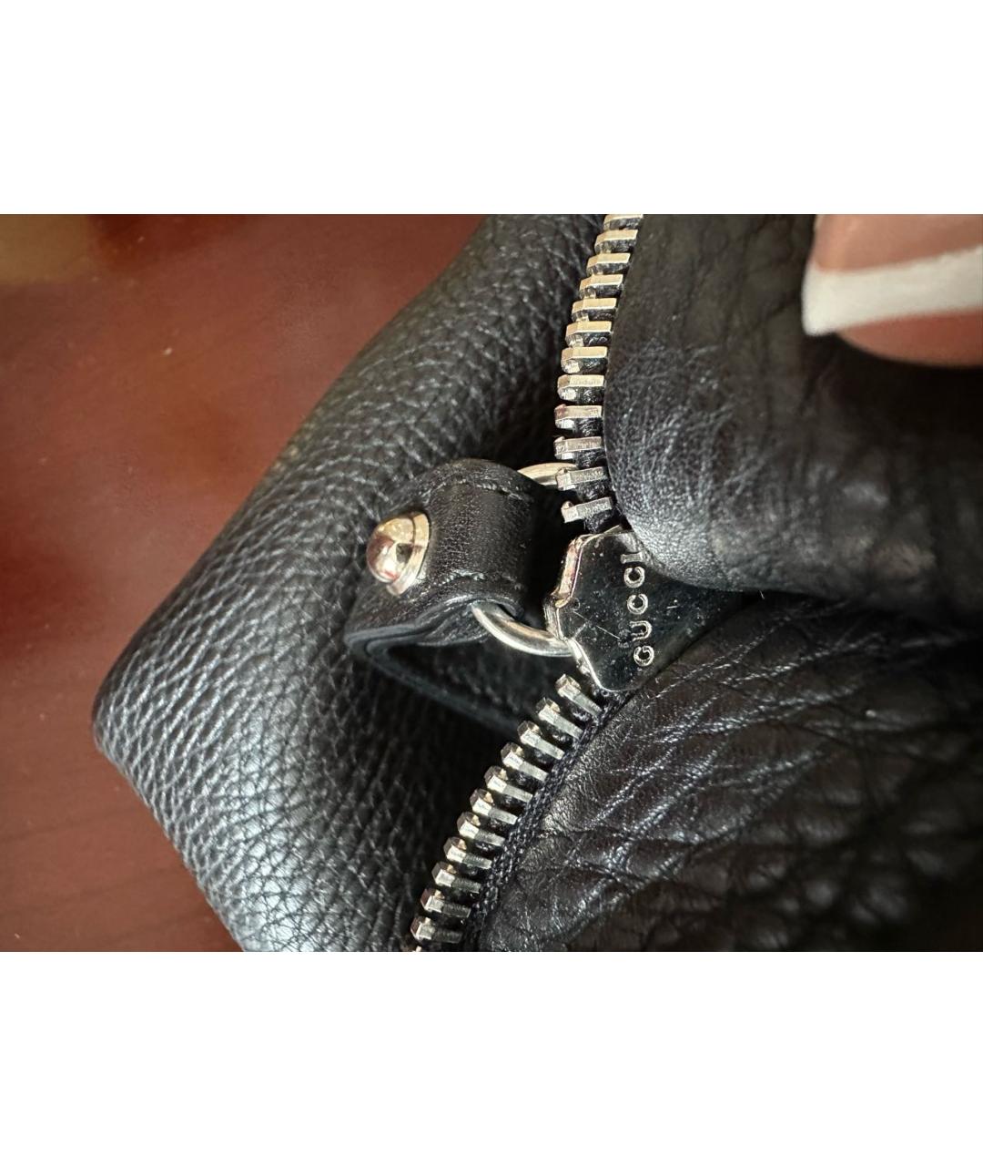 GUCCI Черная кожаная сумка с короткими ручками, фото 8