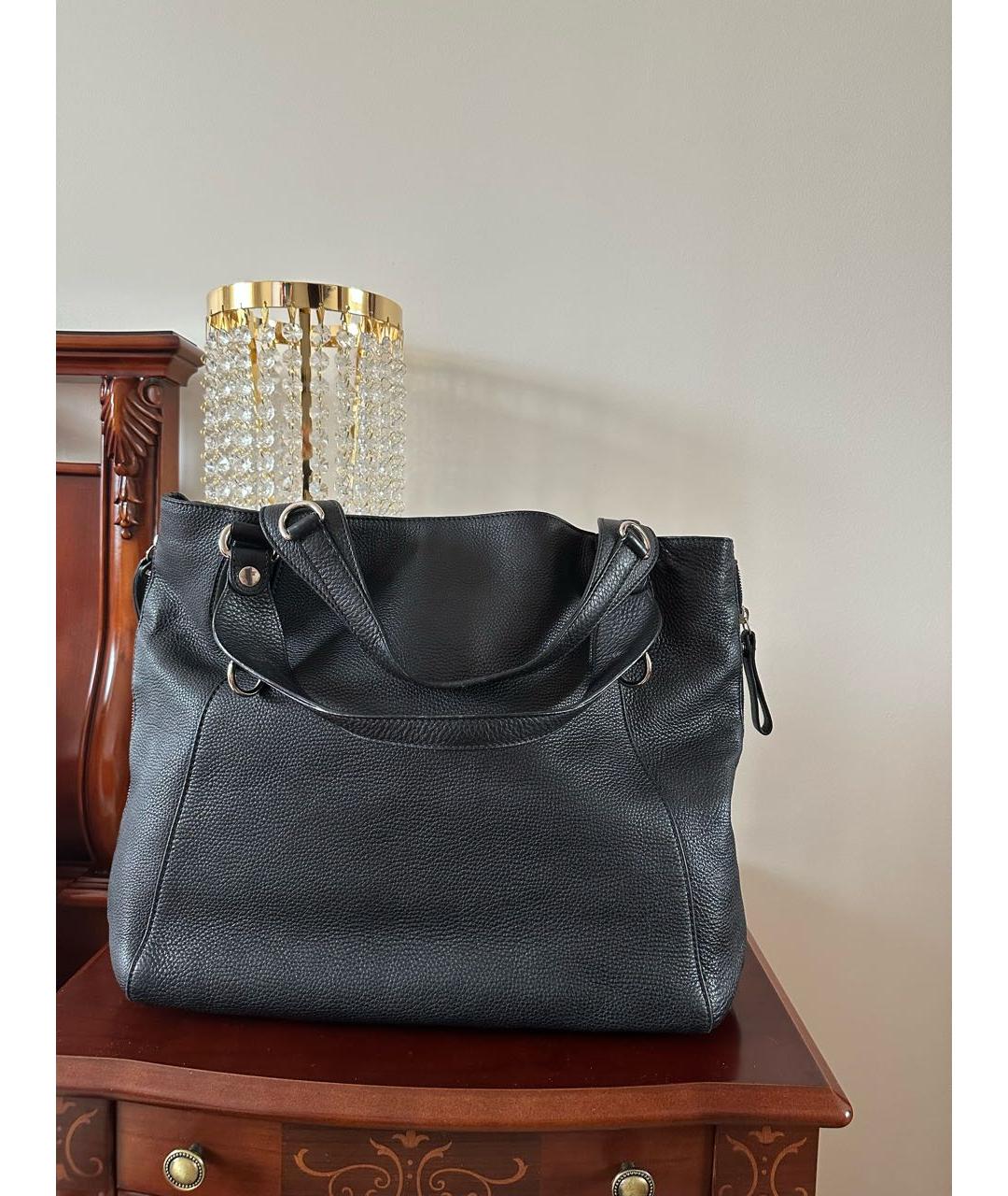 GUCCI Черная кожаная сумка с короткими ручками, фото 3