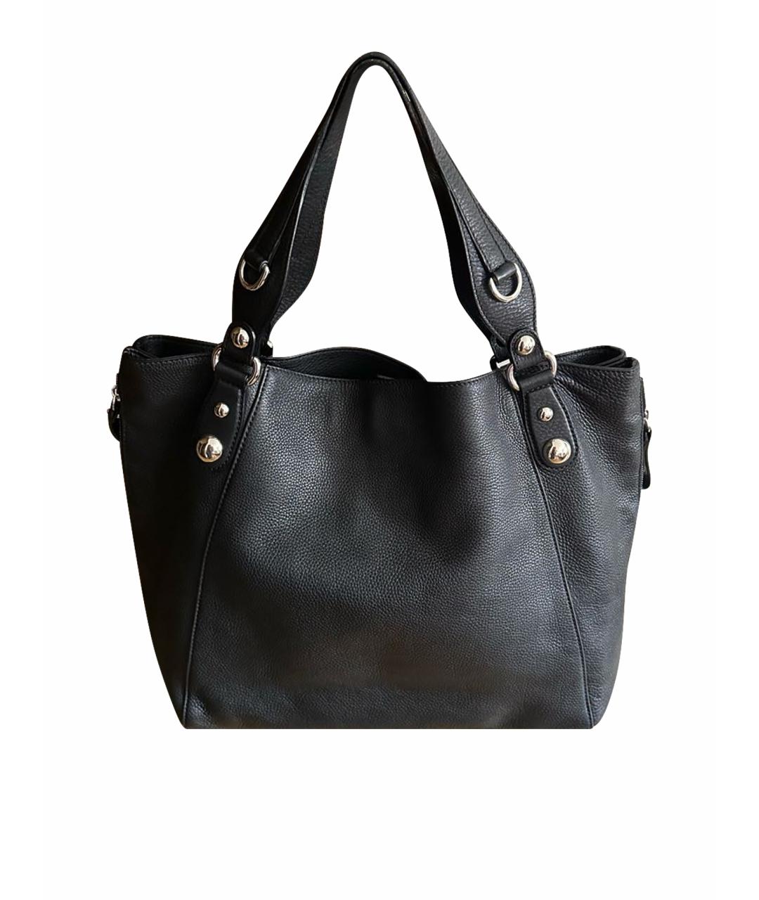 GUCCI Черная кожаная сумка с короткими ручками, фото 1