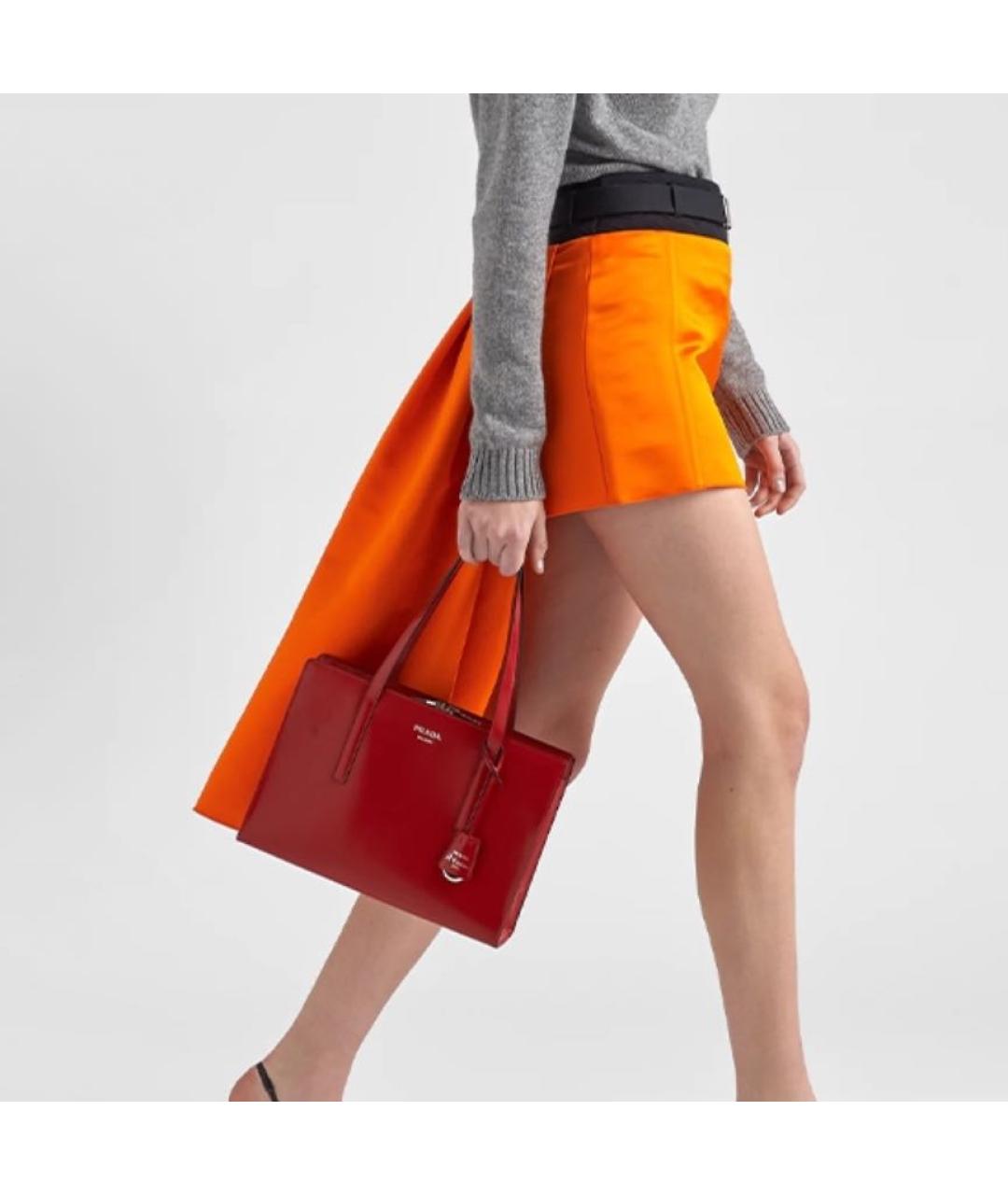 PRADA Красная кожаная сумка тоут, фото 5
