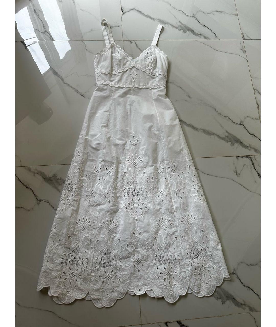 DOLCE&GABBANA Белое хлопковое повседневное платье, фото 2