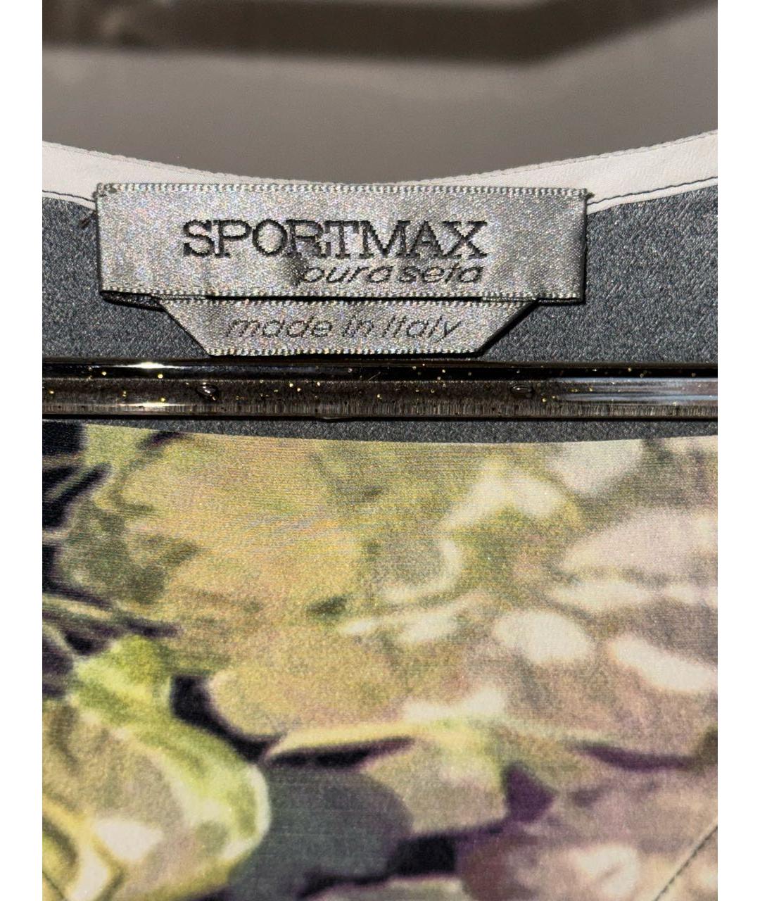 SPORTMAX Мульти шелковое платье, фото 3