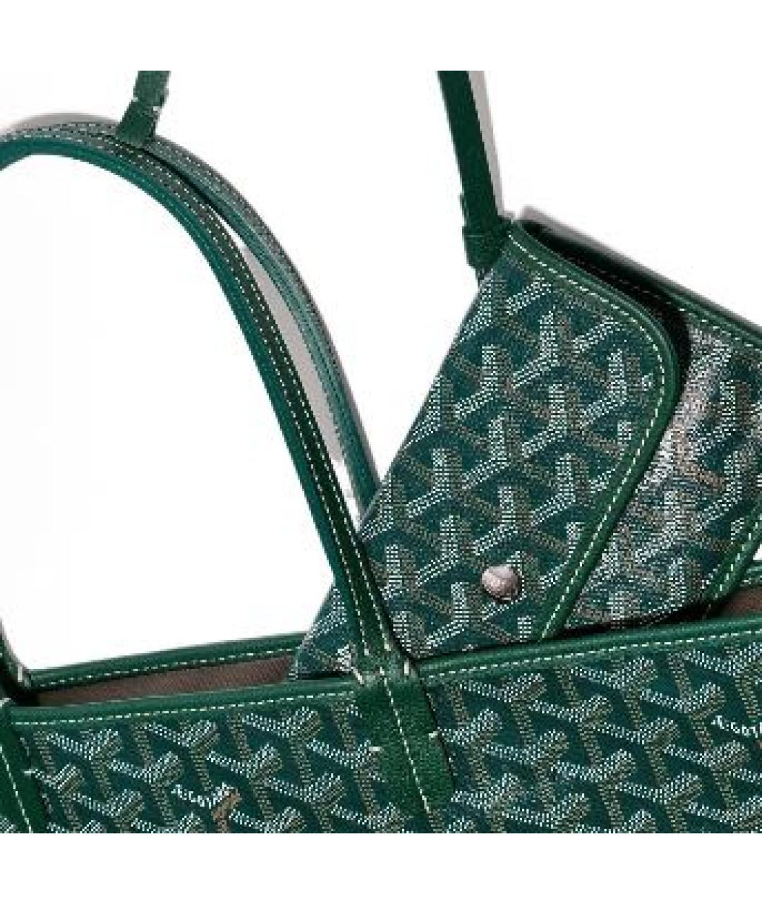 GOYARD Зеленая кожаная сумка тоут, фото 4