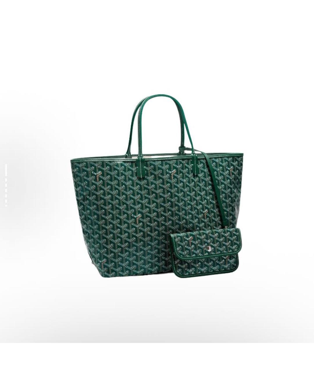 GOYARD Зеленая кожаная сумка тоут, фото 5