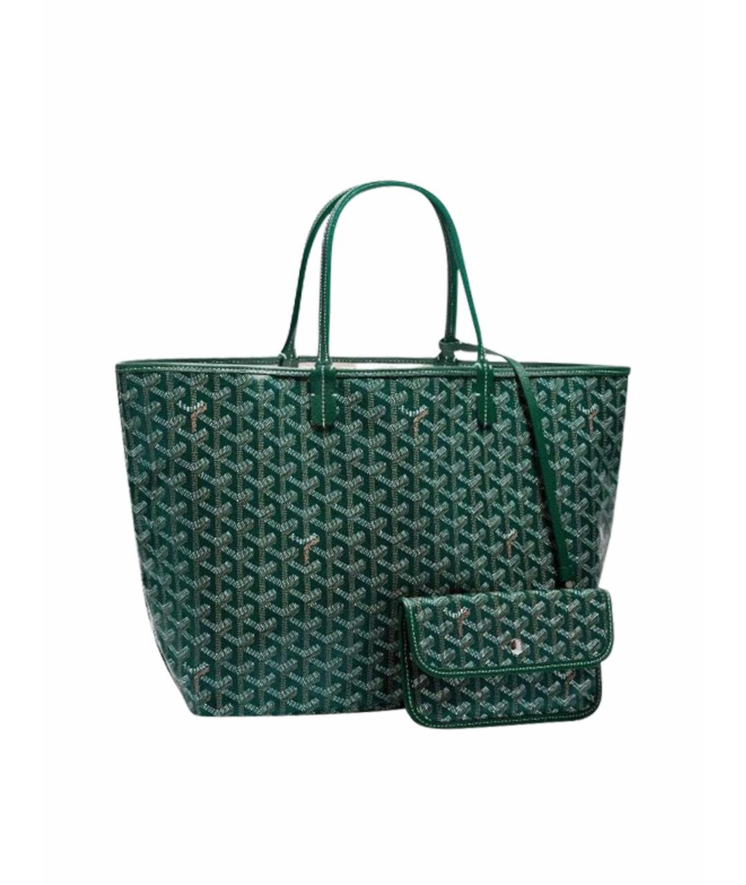GOYARD Зеленая кожаная сумка тоут, фото 1