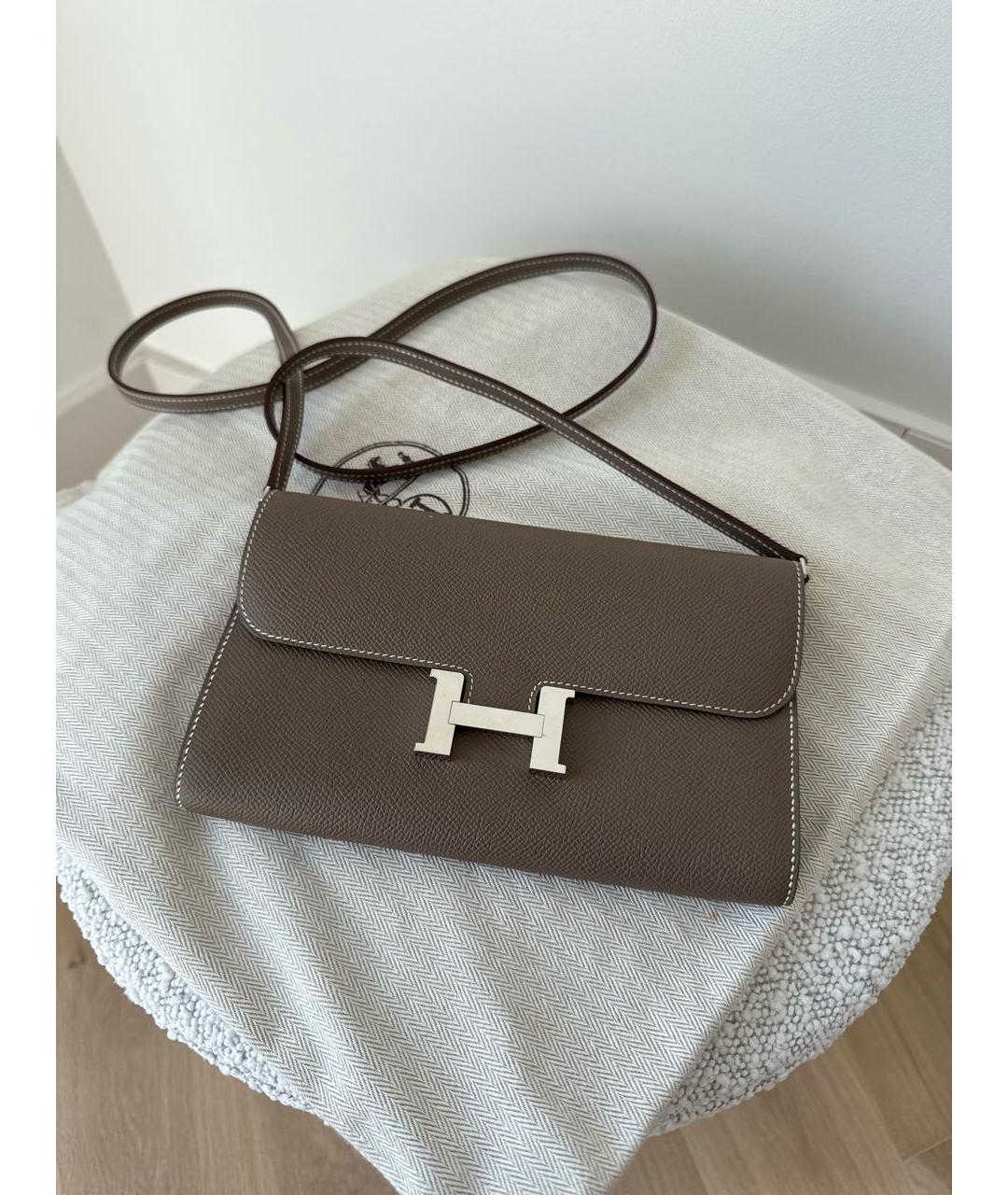 HERMES Хаки сумка через плечо, фото 5