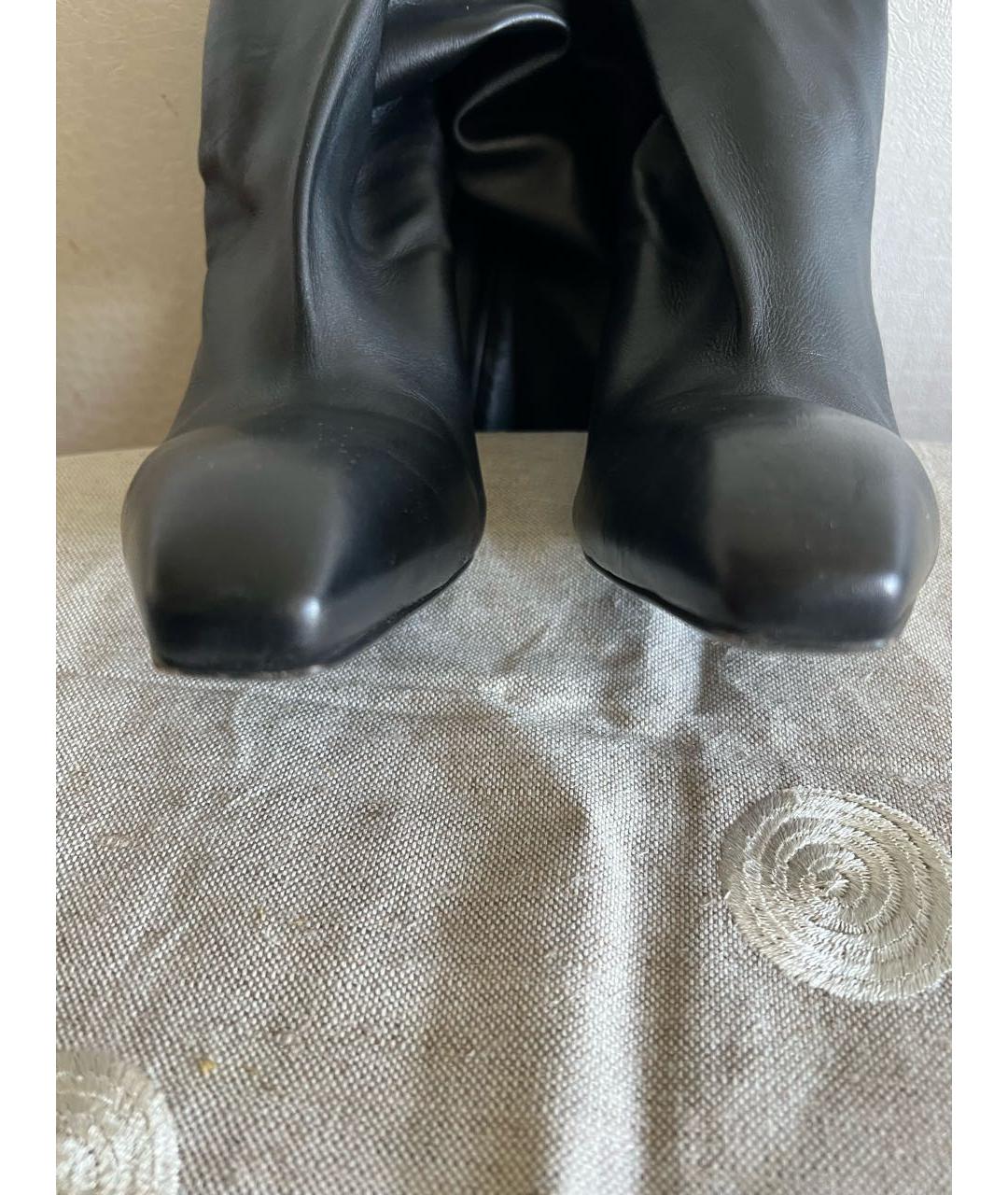 BALENCIAGA Черные кожаные прямые брюки, фото 7