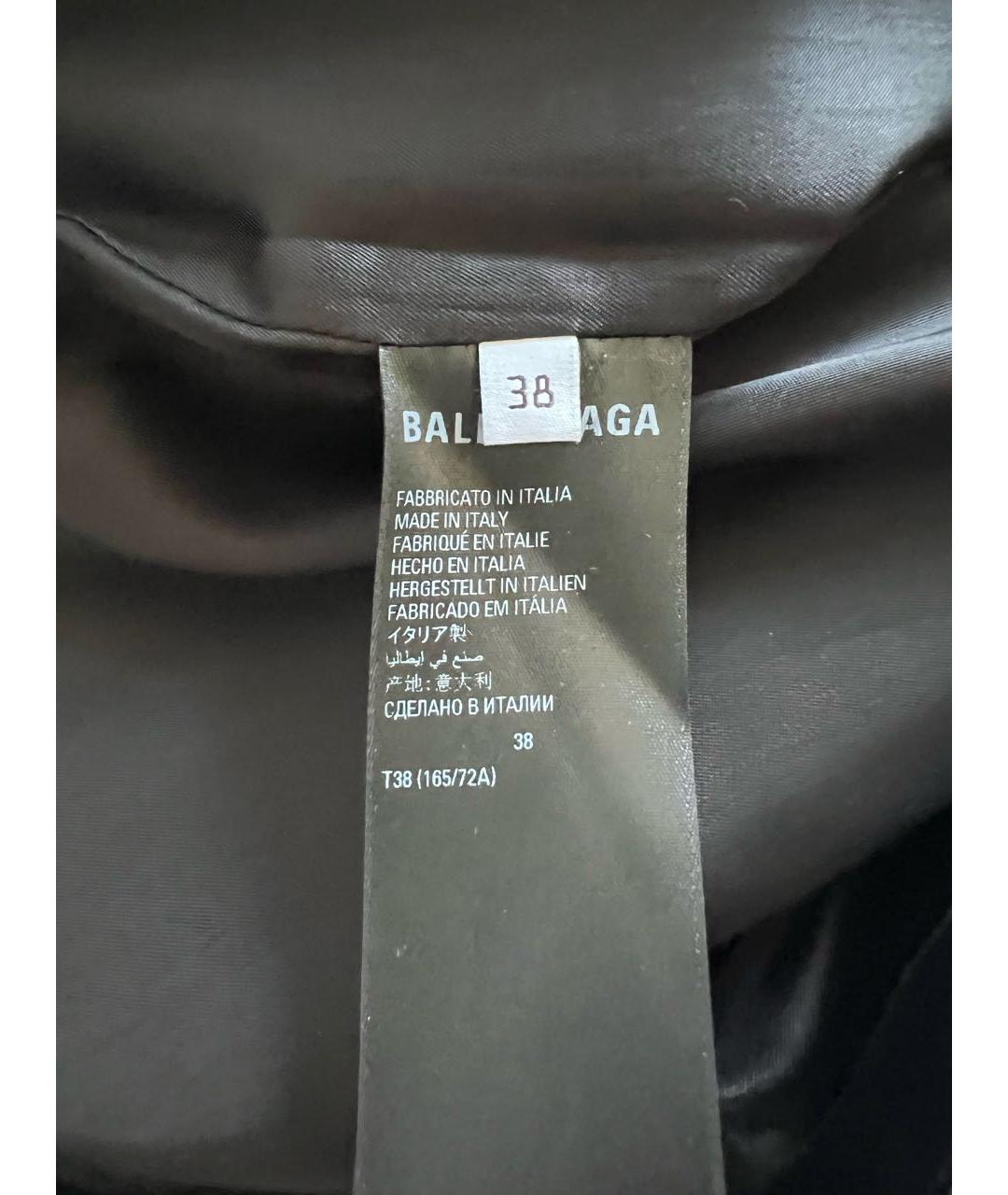 BALENCIAGA Черные кожаные прямые брюки, фото 4