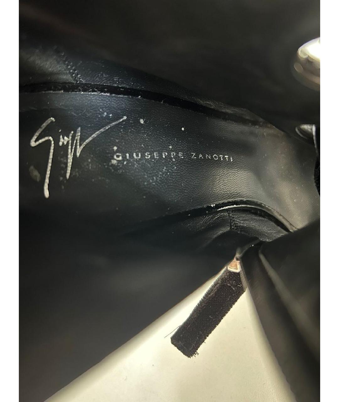 GIUSEPPE ZANOTTI DESIGN Бордовые бархатные ботильоны, фото 8