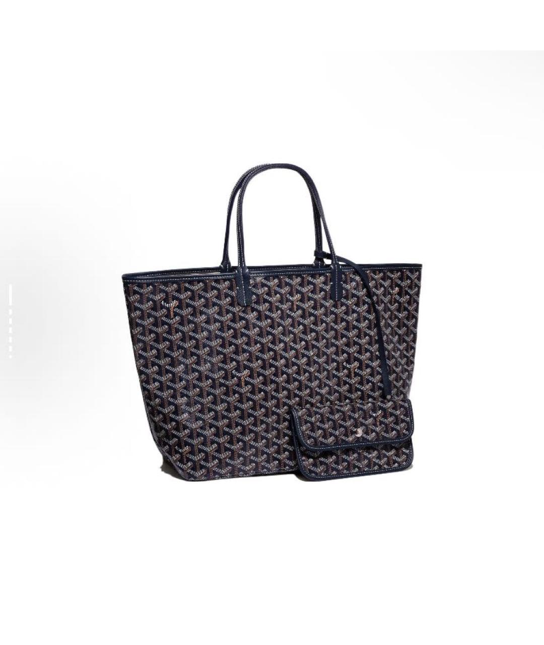 GOYARD Темно-синяя кожаная сумка тоут, фото 5