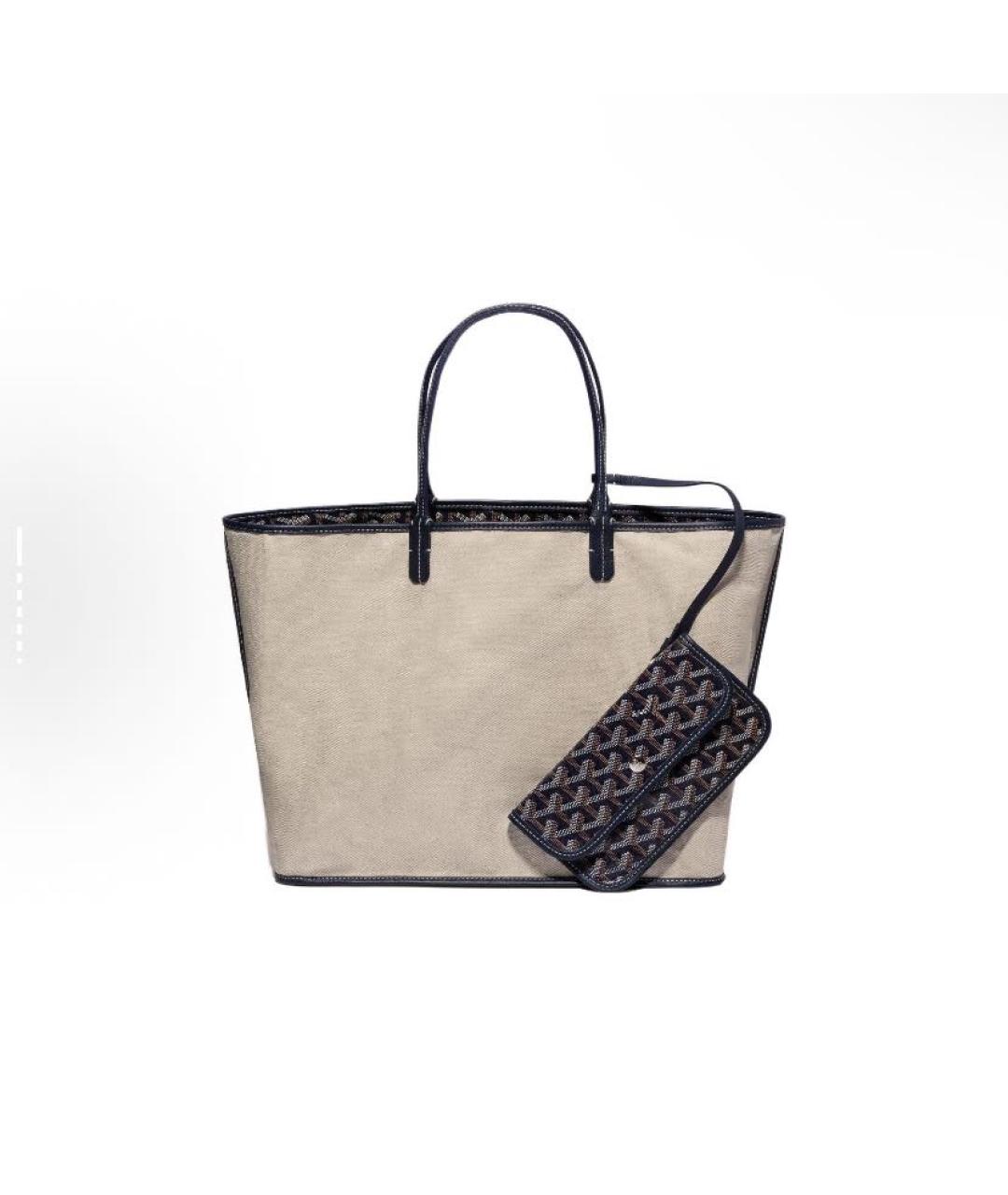 GOYARD Темно-синяя кожаная сумка тоут, фото 3