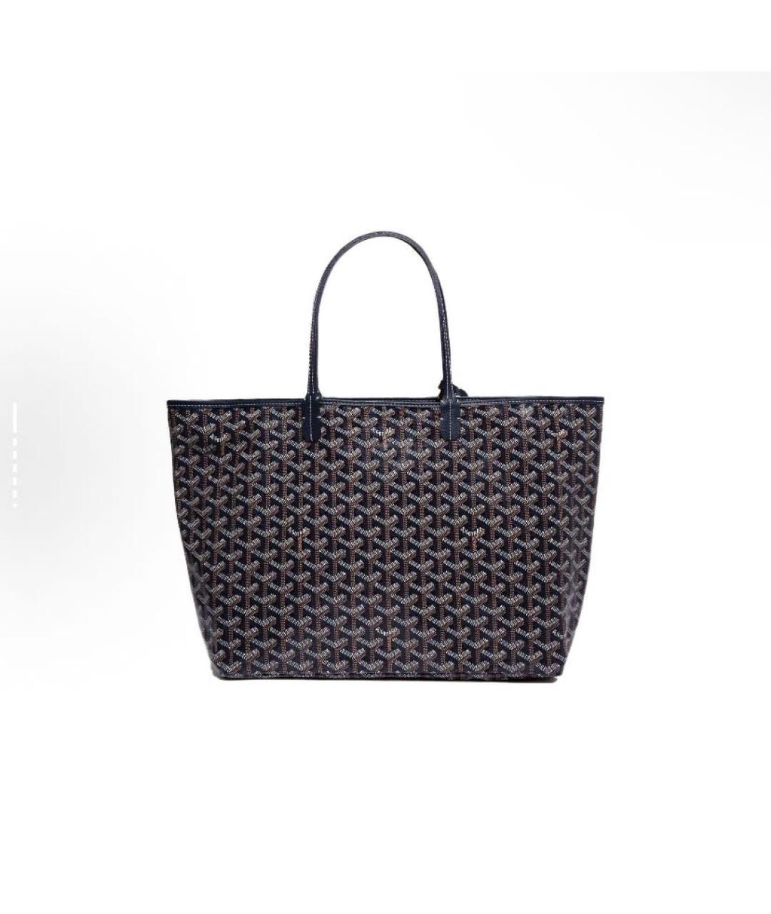 GOYARD Темно-синяя кожаная сумка тоут, фото 2
